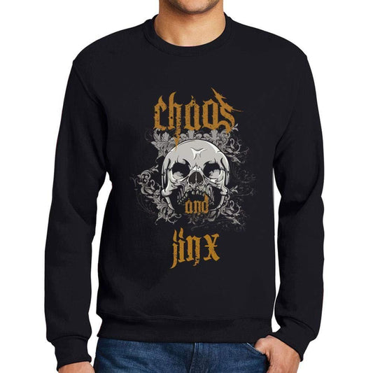 Ultrabasic - Homme Imprimé Graphique Sweat-Shirt Chaos and Jinx Noir Profond