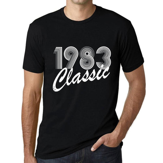 Ultrabasic - Homme T-Shirt Graphique Years Lines Classic 1983 Noir Profond