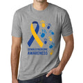 Ultrabasic Homme T-Shirt Graphique Down Syndrome Awareness Gris Chiné