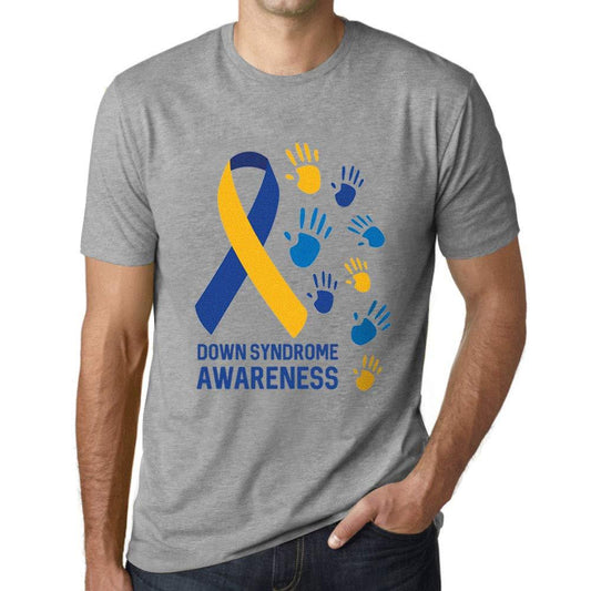 Ultrabasic Homme T-Shirt Graphique Down Syndrome Awareness Gris Chiné