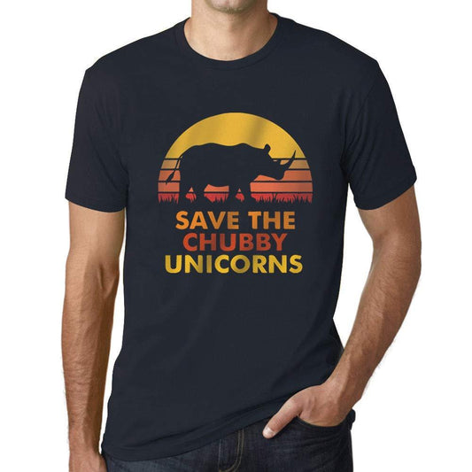 Homme T-Shirt Graphique Save The Chubby Unicorn Marine
