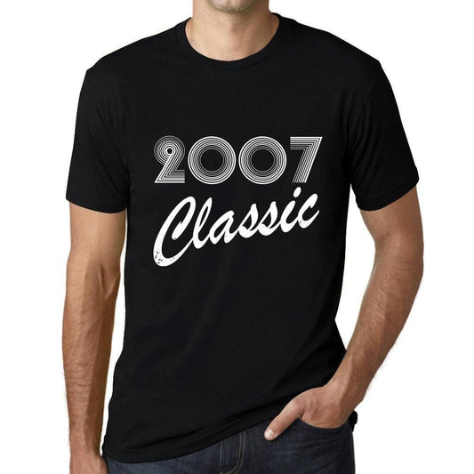 Ultrabasic - Homme T-Shirt Graphique Years Lines Classic 2007 Noir Profond