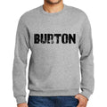Homme Imprimé Graphique Sweat-Shirt Popular Words Burton Gris Chiné