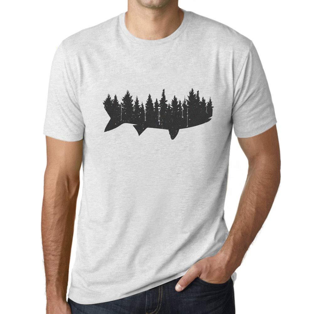 Ultrabasic - Graphic Printed Men's Fish and Forest Tri-Blend T-Shirt