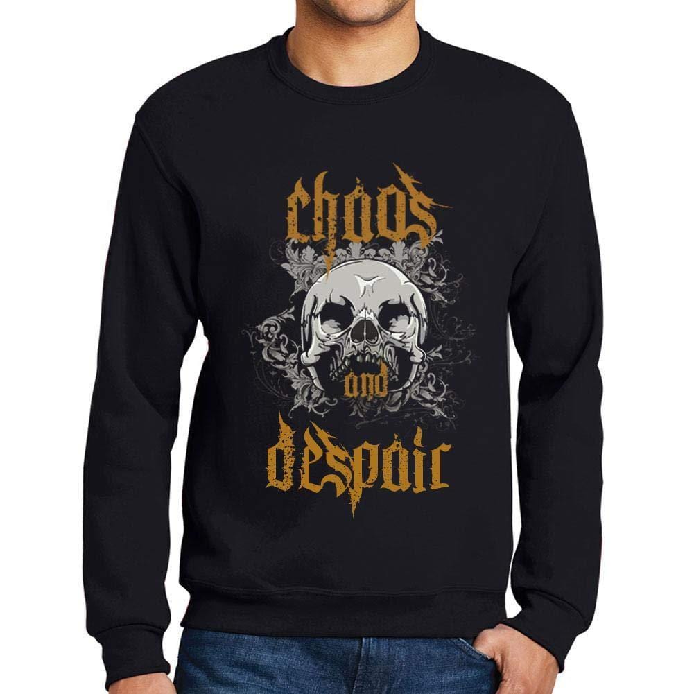 Ultrabasic - Homme Imprimé Graphique Sweat-Shirt Chaos and Despair Noir Profond