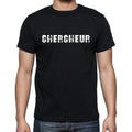 chercheur, t-Shirt pour Homme, en Coton, col Rond, Noir