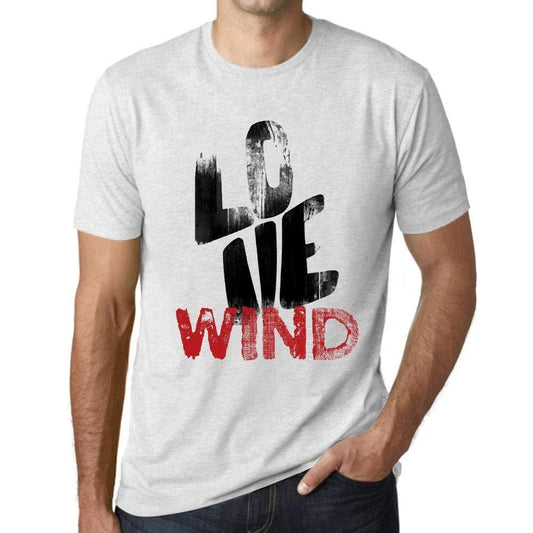 Ultrabasic - Homme T-Shirt Graphique Love Wind Blanc Chiné