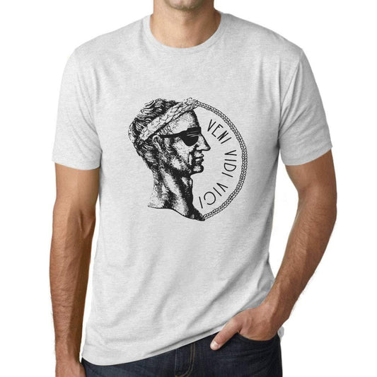 Ultrabasic - Homme T-Shirt Graphique Veni Vidi Vici Blanc Chiné