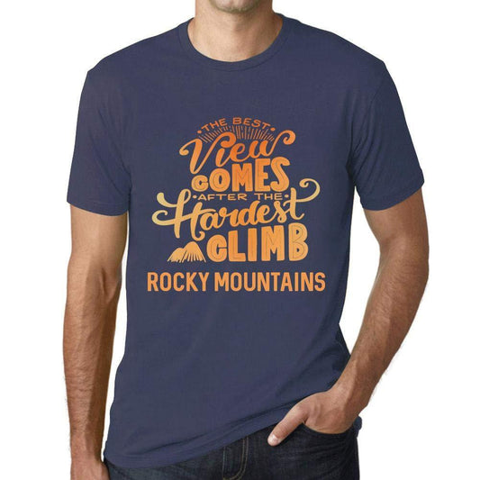 Homme T Shirt Graphique Imprimé Vintage Tee Best Views Mountains Rocky Mountains Denim