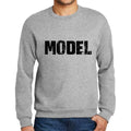 Ultrabasic Homme Imprimé Graphique Sweat-Shirt Popular Words Model Gris Chiné