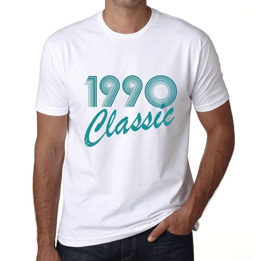 Ultrabasic - Homme T-Shirt Graphique Years Lines Classic 1990 Blanc