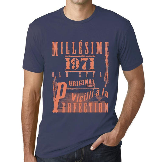 Homme T Shirt Graphique Imprimé Vintage Tee Vieilli à la Perfection 1971 Denim