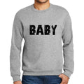 Ultrabasic Homme Imprimé Graphique Sweat-Shirt Popular Words Baby Gris Chiné