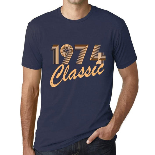 Ultrabasic - Homme T-Shirt Graphique Years Lines Classic 1974 French Marine