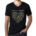 Homme Graphique Col V Tee Shirt Down Syndrome Heart Noir Profond