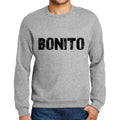 Ultrabasic Homme Imprimé Graphique Sweat-Shirt Popular Words Bonito Gris Chiné