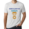 Ultrabasic Homme T-Shirt Graphique Shine a Light on Autism Blanc Chiné