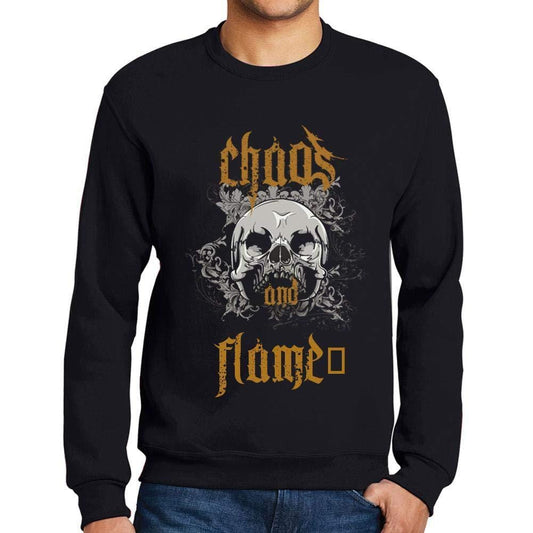 Ultrabasic - Homme Imprimé Graphique Sweat-Shirt Chaos and Flame† Noir Profond