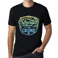 Homme T-Shirt Graphique Imprimé Vintage Tee Strength and Crime Noir Profond