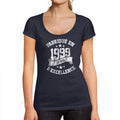 Ultrabasic - Tee-Shirt Femme col Rond Décolleté Fabriqué en 1999, 20 Ans d'être Génial T-Shirt French Marine