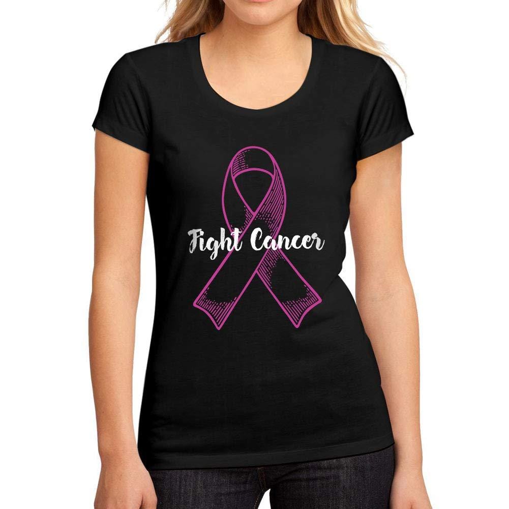Femme Graphique Tee Shirt Fight Cancer Noir Profond