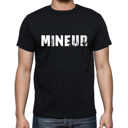 Mineur, t-Shirt pour Homme, en Coton, col Rond, Noir