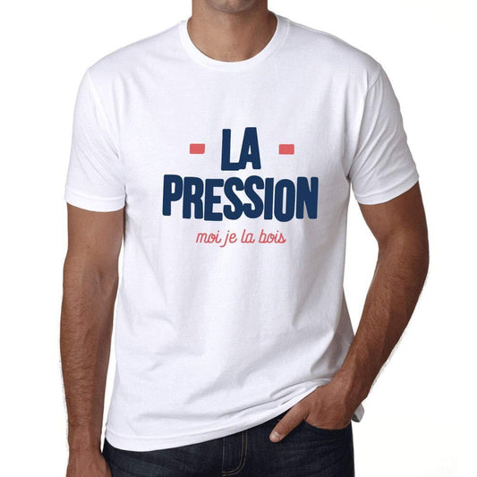 Ultrabasic - Homme Graphique La Pression T-Shirt Blanc Lettre Blanco