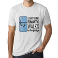 Ultrabasic - Homme Graphique J'apprécie de Longues Promenades Romantiques au Réfrigérateur T-Shirt Imprimé Lettres Blanc Chiné