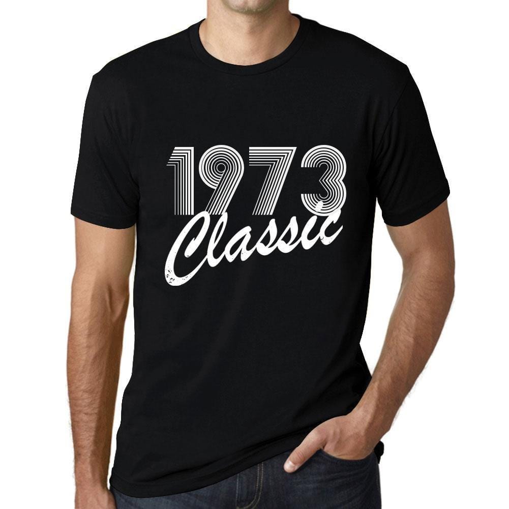 Ultrabasic - Homme T-Shirt Graphique Years Lines Classic 1973 Noir Profond