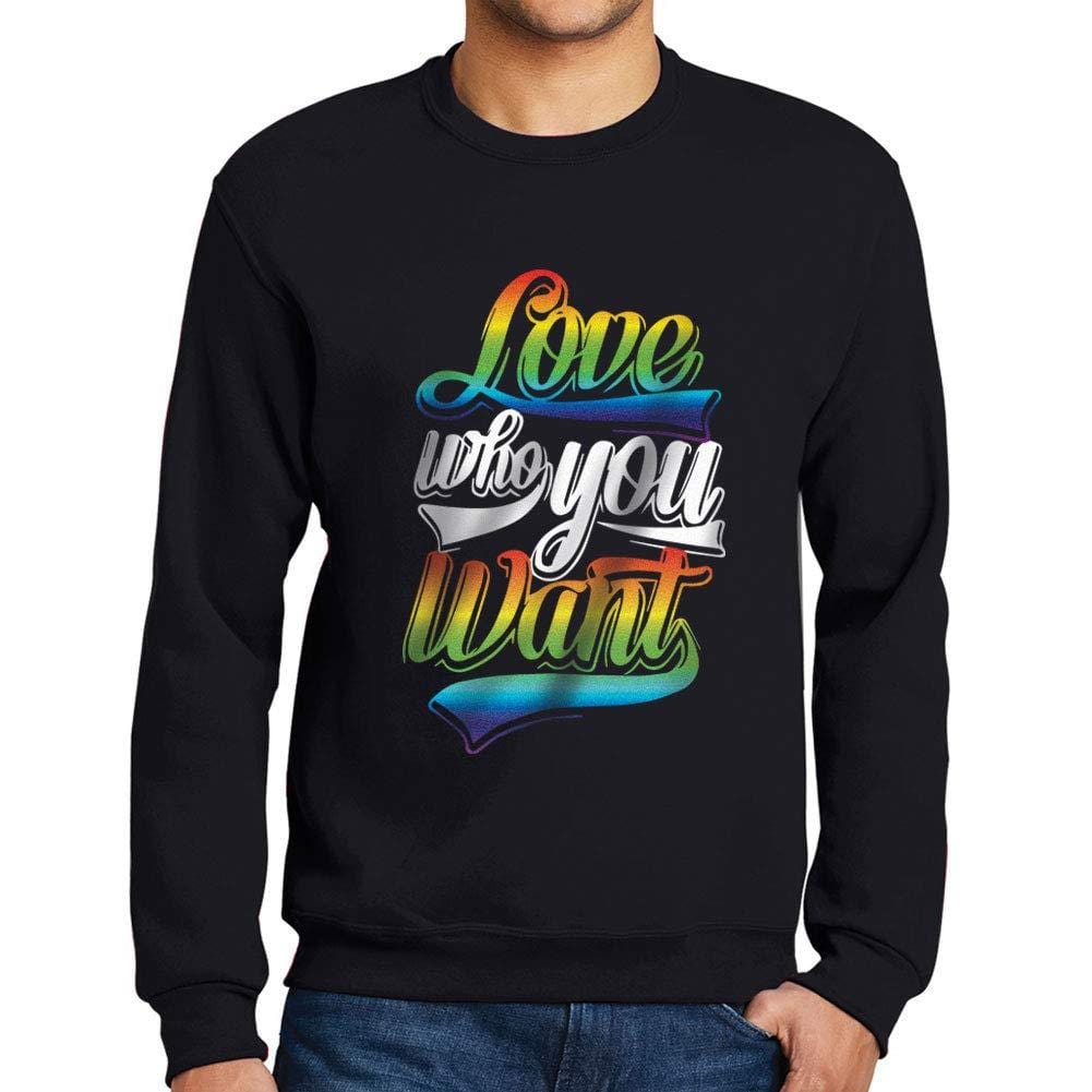 Ultrabasic Homme Imprimé Graphique Sweat-Shirt LGBT Love Who You Want Noir Profond