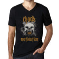 Ultrabasic - Homme Graphique Col V Tee Shirt Chaos and Motivation Noir Profond