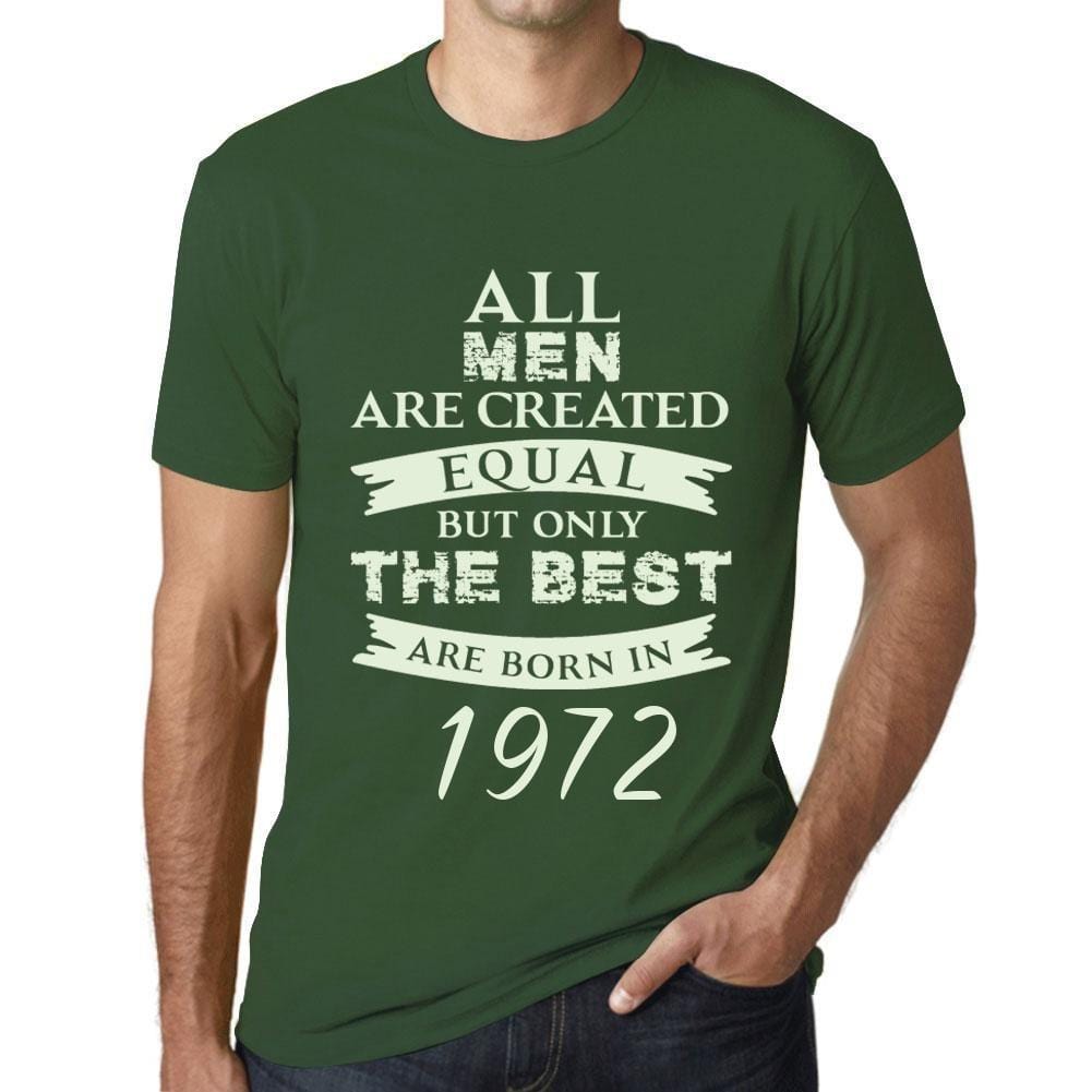 Homme Tee Vintage T Shirt Born in 1972 Vert Bouteille