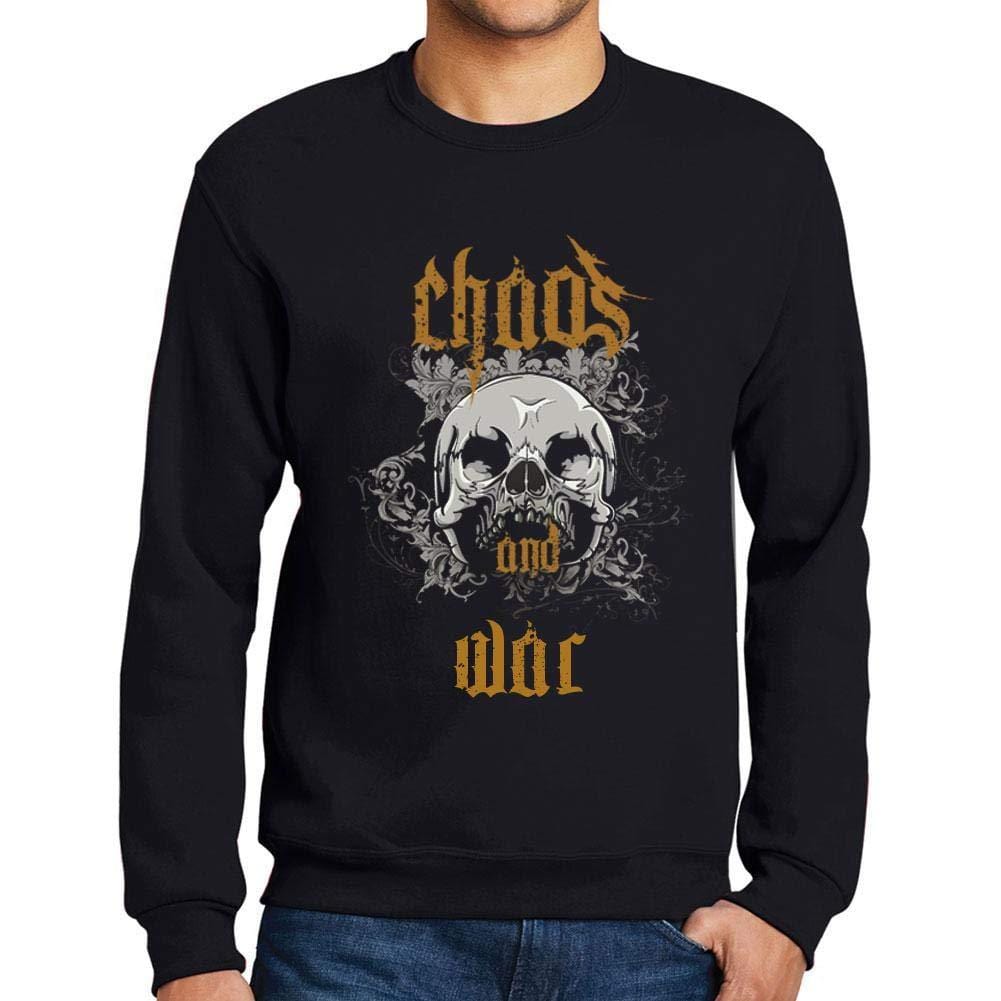 Ultrabasic - Homme Imprimé Graphique Sweat-Shirt Chaos and War Noir Profond