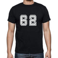 62 Numbers Black Men's Short Sleeve Round Neck T-shirt 00116