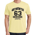 63, Authentic Genuine, Pale Yellow, Men's Short Sleeve Round Neck T-shirt 00119
