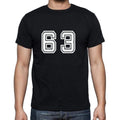 63 Numbers Black Men's Short Sleeve Round Neck T-shirt 00116
