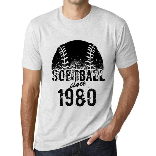 Men’s <span>Graphic</span> T-Shirt Softball Since 1980 Vintage White - ULTRABASIC