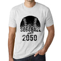 Men's Graphic T-Shirt Softball Since 2050 Vintage White