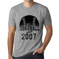 Men's Graphic T-Shirt Softball Since 2007 Grey Marl