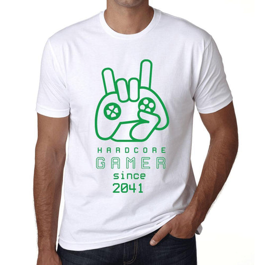 Men&rsquo;s Graphic T-Shirt Hardcore Gamer Since 2041 White - Ultrabasic