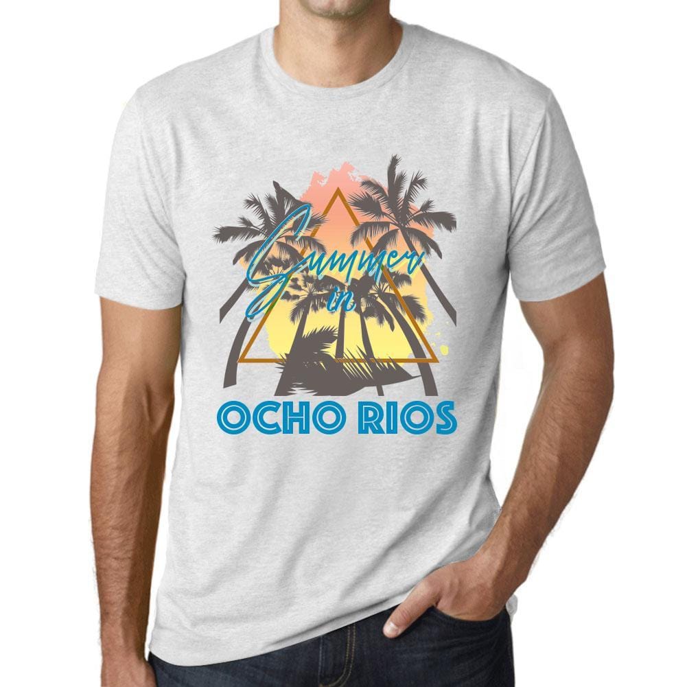Men’s <span>Graphic</span> T-Shirt Summer Triangle Ocho Rios Vintage White - ULTRABASIC