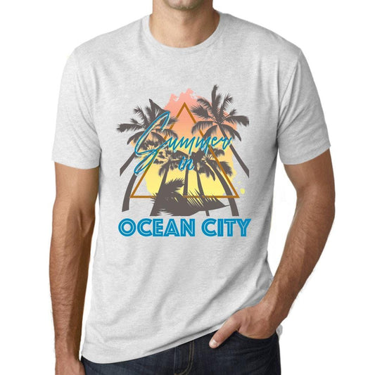 Men’s <span>Graphic</span> T-Shirt Summer Triangle Ocean City Vintage White - ULTRABASIC