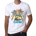 Men's Graphic T-Shirt Summer Triangle Capri White
