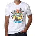 Men's Graphic T-Shirt Summer Triangle Tofino White