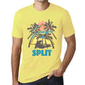 Men's Graphic T-Shirt Summer Triangle Split Pale Lemon