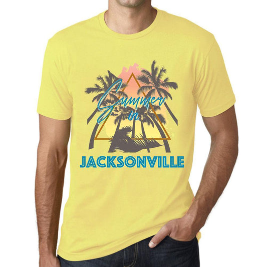 Men’s <span>Graphic</span> T-Shirt Summer Triangle Jacksonville Pale Yellow - ULTRABASIC