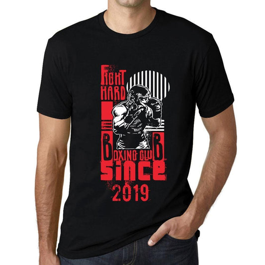 Men&rsquo;s Graphic T-Shirt Fight Hard Since 2019 Deep Black - Ultrabasic