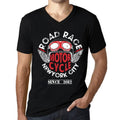 Men's Graphic V-Neck T-Shirt Road Race SINCE 2012 Deep Black