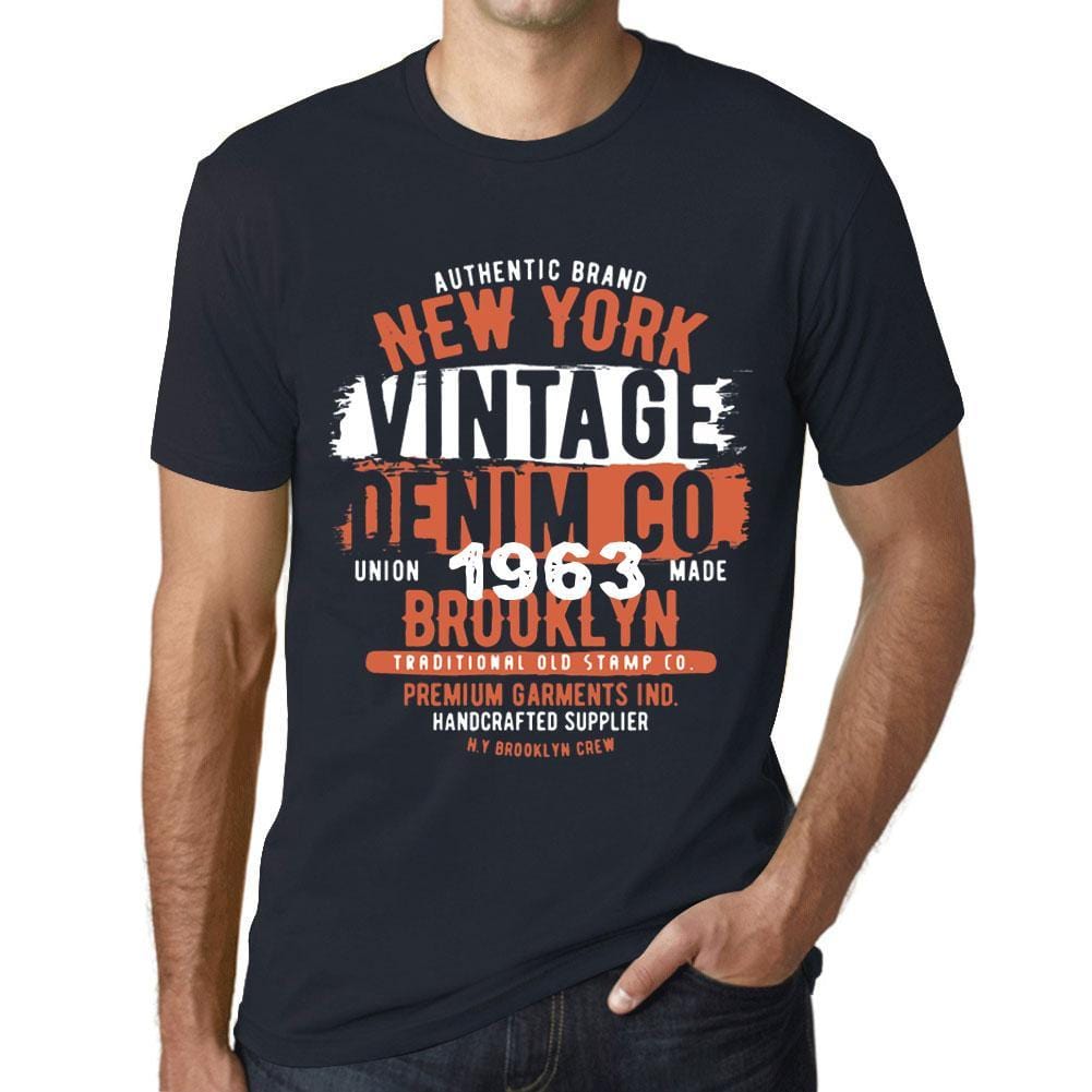 Men’s <span>Graphic</span> T-Shirt Vintage Denim Since 1963 Navy - ULTRABASIC