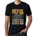 Men's Graphic T-Shirt Vintage Tee New York Motorcycle Since 1958 Deep Black